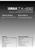 Yamaha TX-492 - Owners Manual